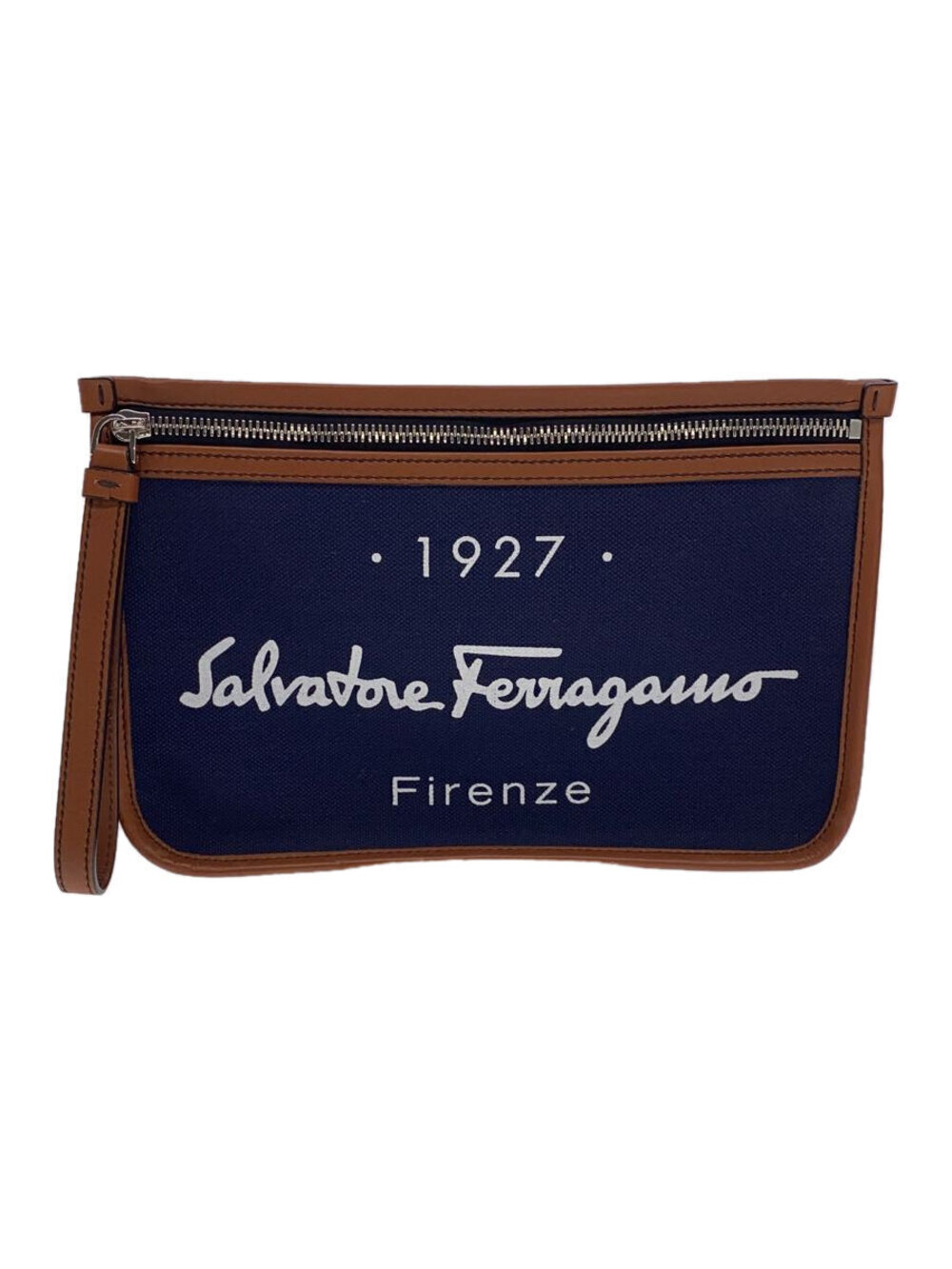 Salvatore Ferragamo Clutch Bag Navy Blue
